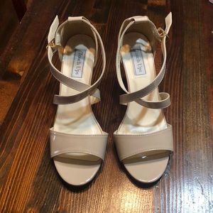 Strappy nude wedges open toe